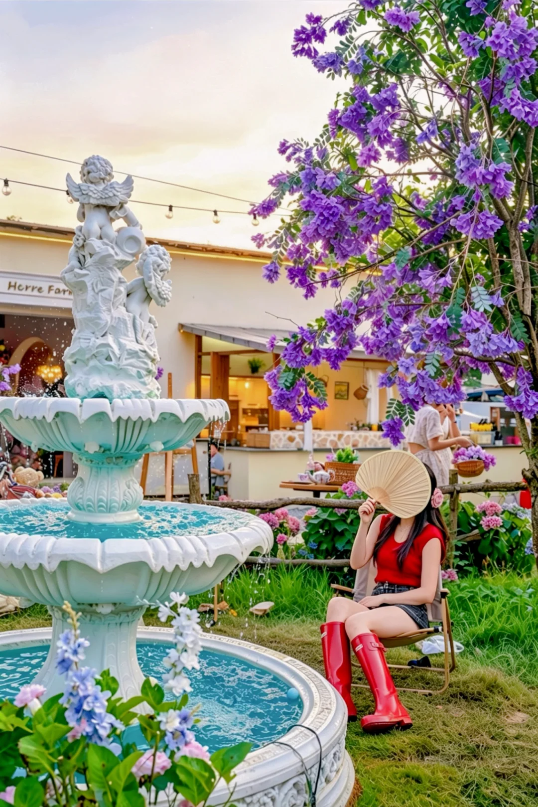 真的在武汉💜误入蓝花楹编织的法式小庄园。