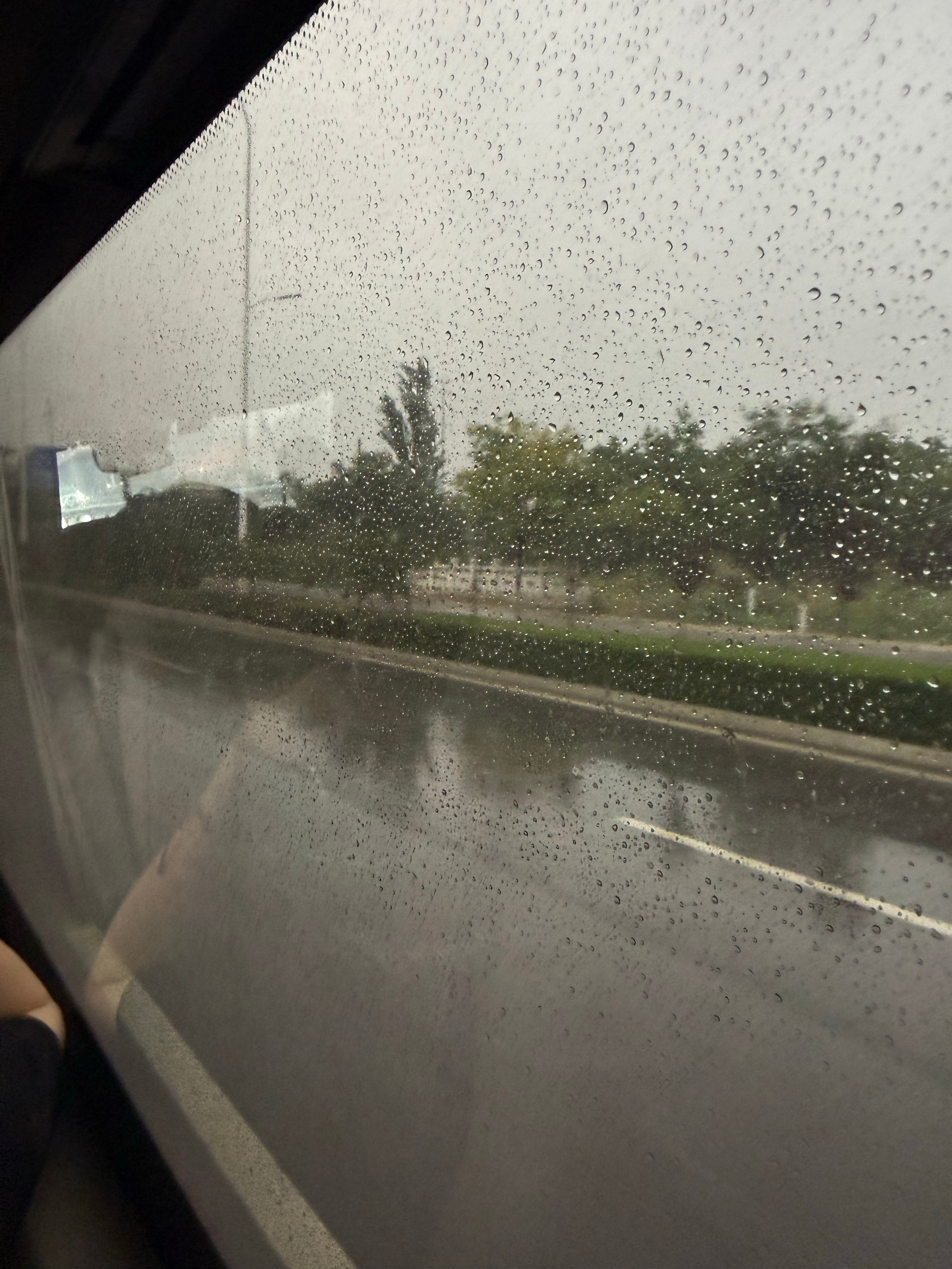 落地银川，只穿了件短袖的我瑟瑟发抖[允悲]而且我印象中这里不经常下雨吧，结果出了