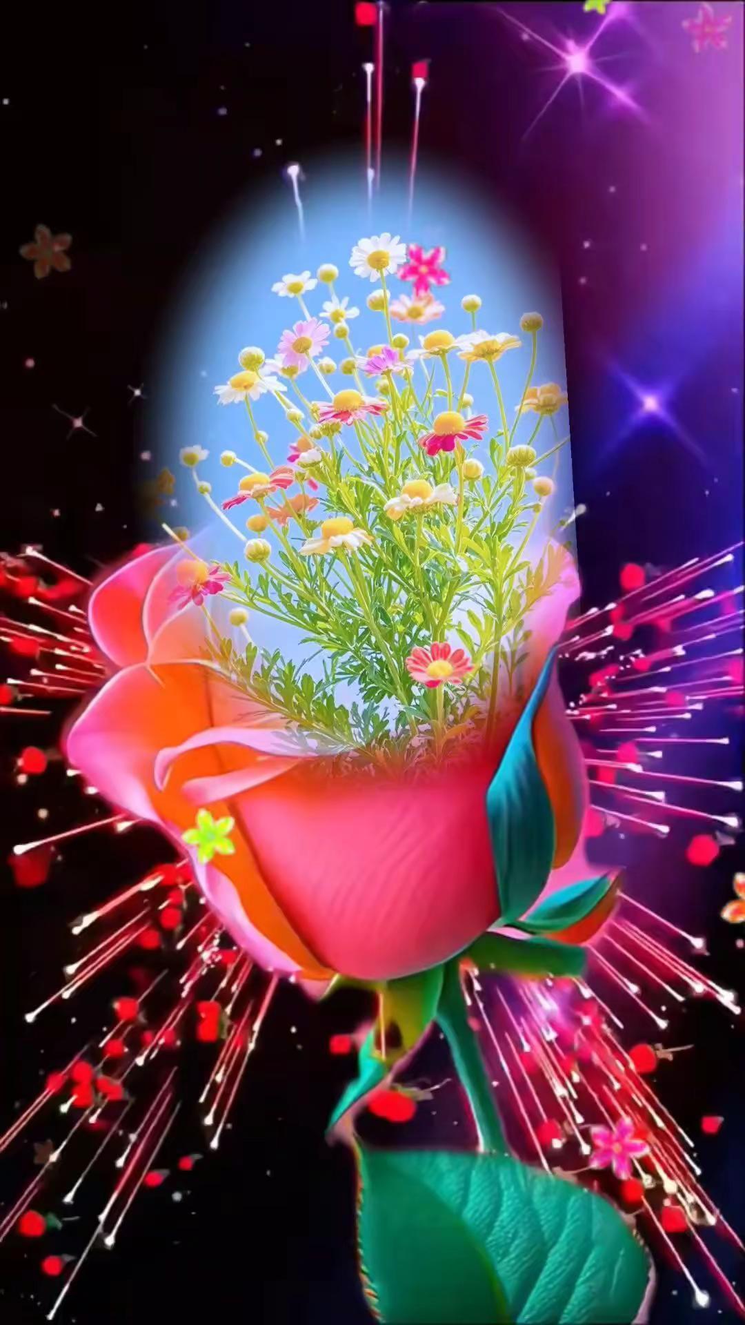 蓝天鲜花