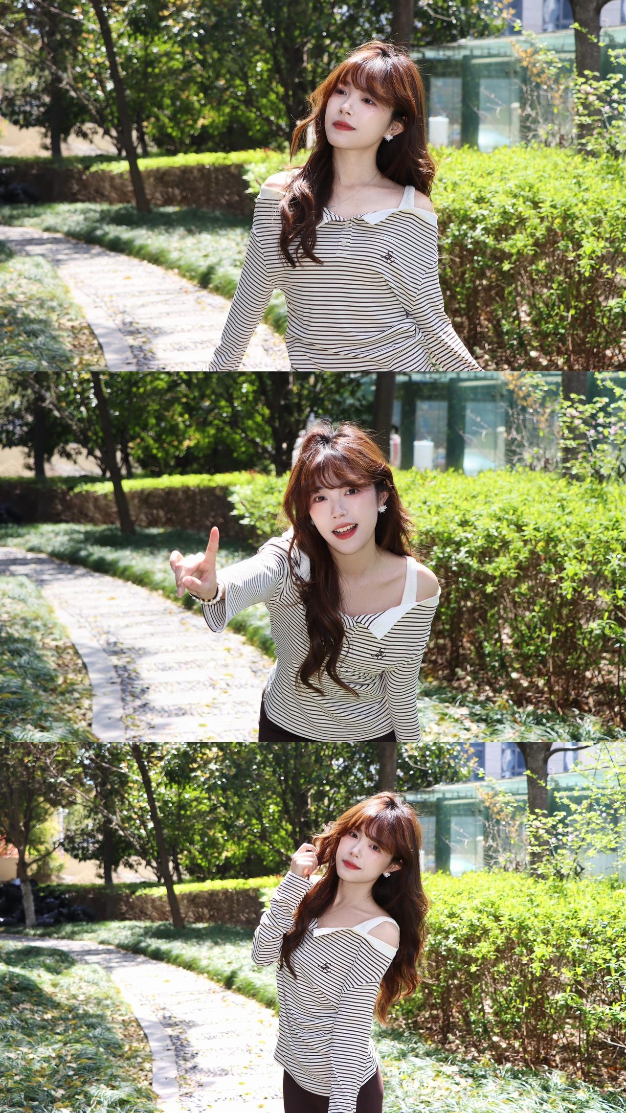 早春人懒人公式｜条纹衫+阔腿裤 ～美得不费力
韩系穿搭 公园踏春出片穿什么