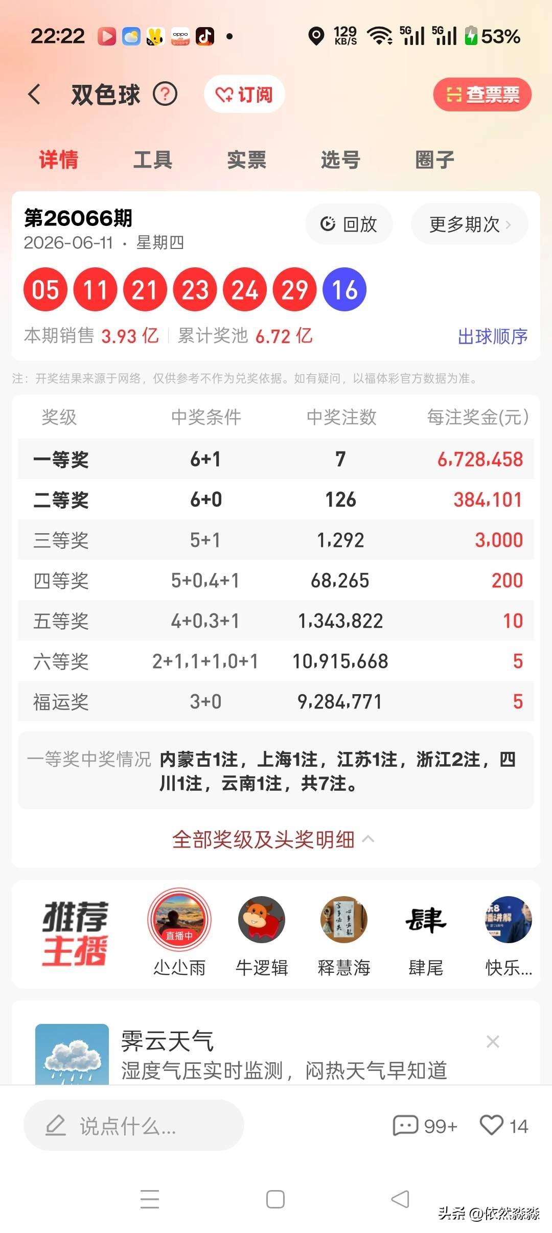下期双色球三区要冷了，从这2期大乐透和双色球开奖结果来看，都是单数开头03、05