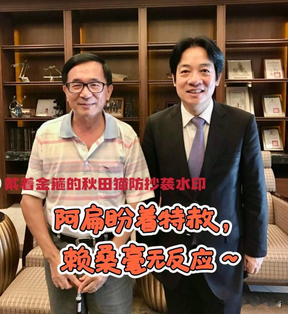 阿扁等“特赦”等急了？
陈水扁公开喊话赖清德：“特赦”承诺还算不算数？

据中评