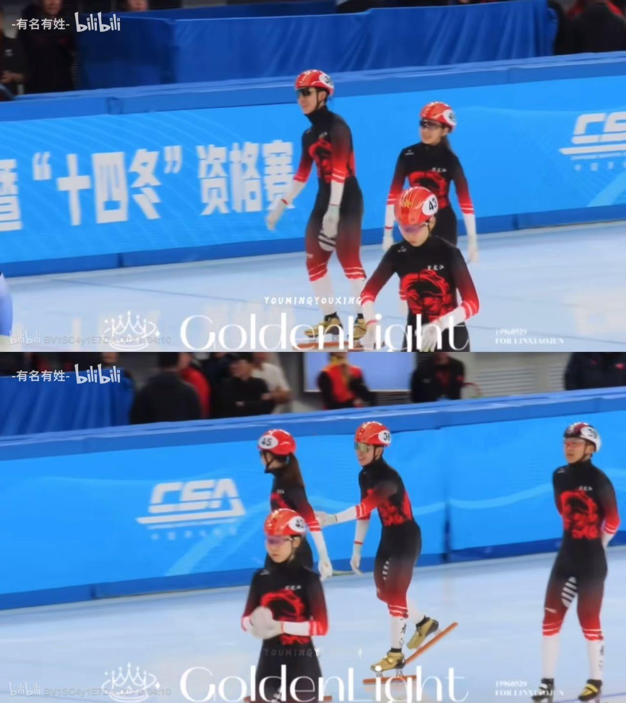 男子短道速滑1000米预赛 先是王欣然小组第一顺利晋级决赛，后林孝埈惊险入围，太