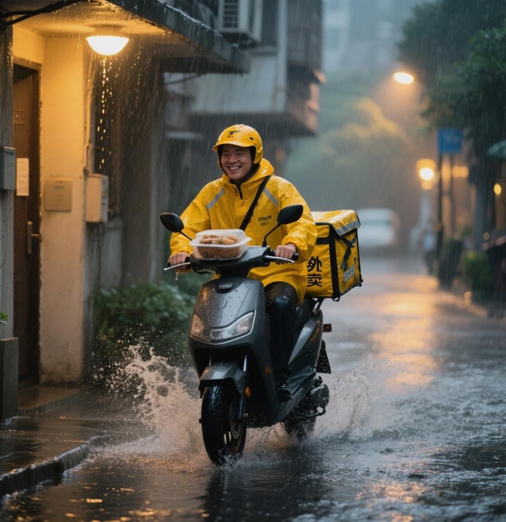 . 暴雨中，外卖小哥徒手托起落水儿童，监控拍下的细节让人破防…
 
暴雨倾盆的街