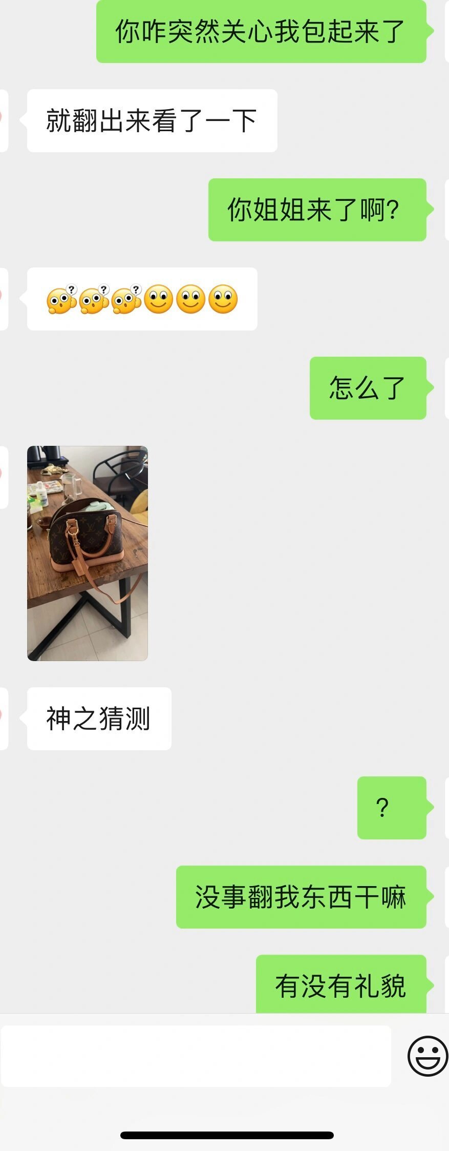 男朋友拿我包给她姐姐看是不是正品 ​​​