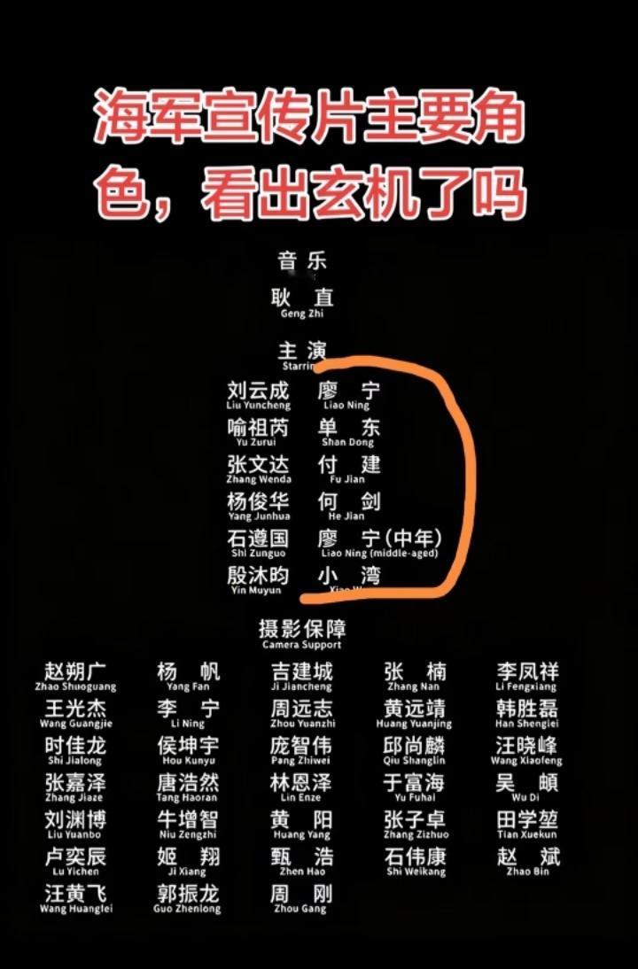 下一艘舰母是核动力台湾舰？
海军宣传片角色名字对应：辽宁舰、山东舰、福建舰。
然