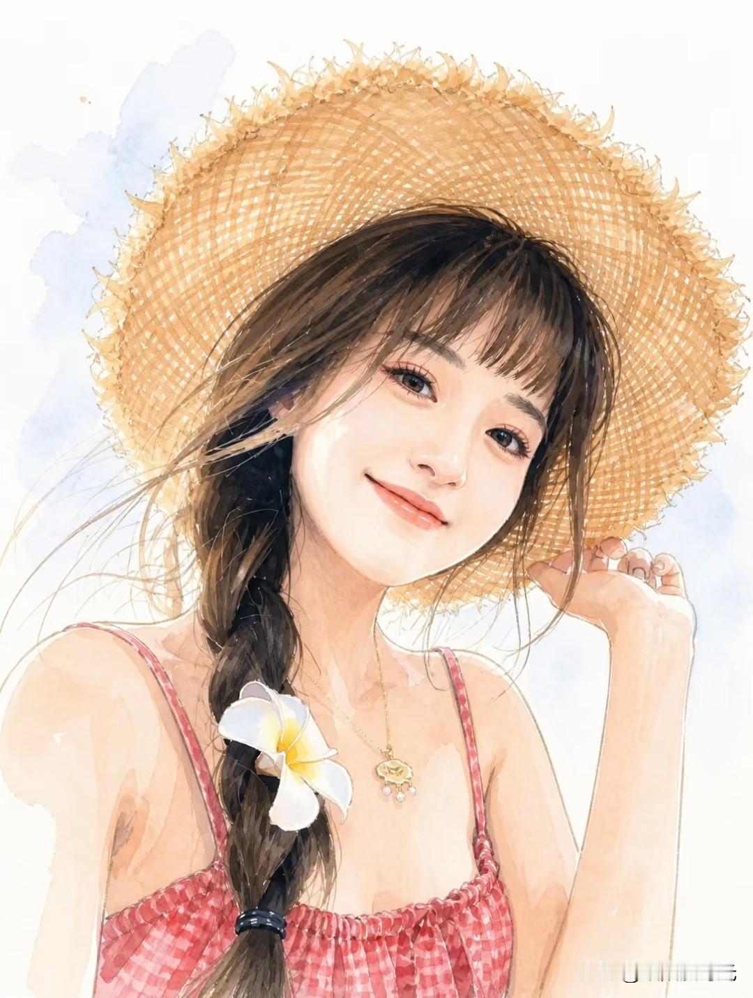 风遇眉眼，落笔皆是风华
阿眠少女插画微信头像分享