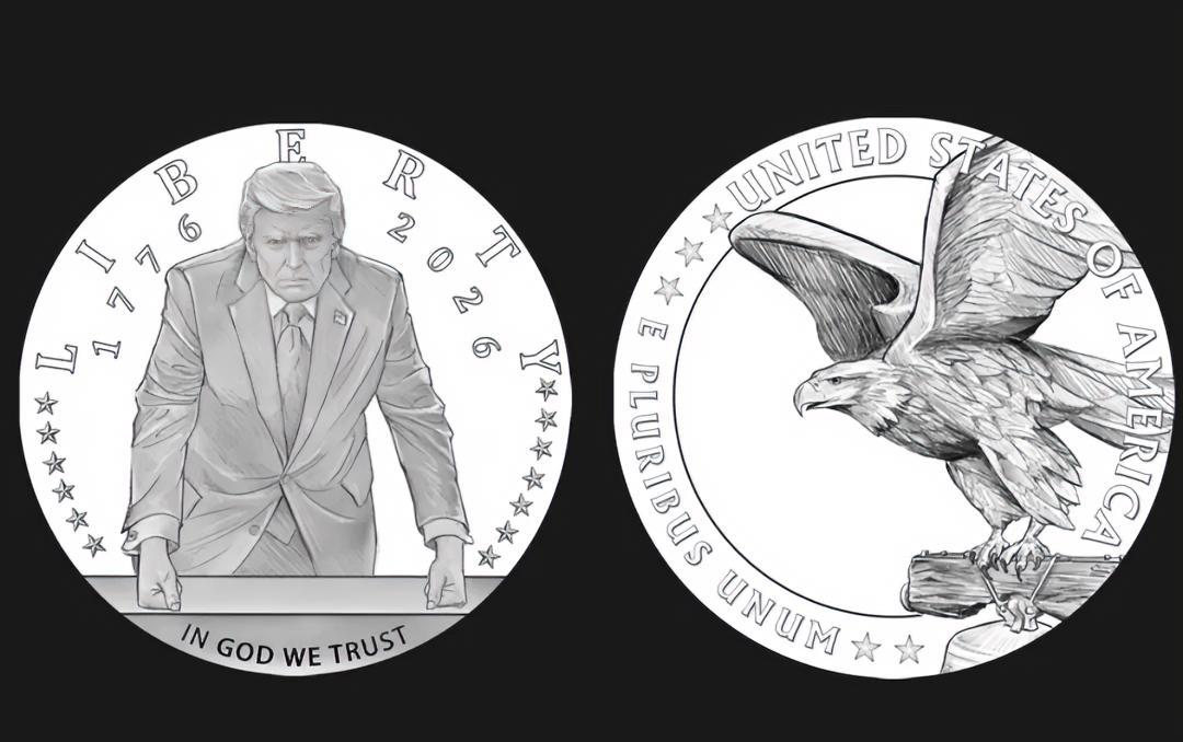 这是以美国第45、47任总统特朗普为主题发行的收藏纪念章，设计上高度模仿美国官方