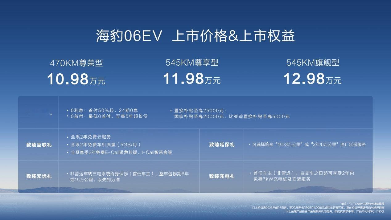 海豹 06EV 简直是为年轻家庭量身定制的纯电轿跑，10.98 万起的价格太香了