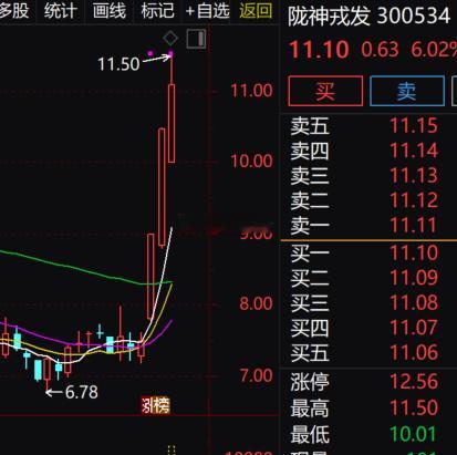 农业种植板块早盘爆发走强，$陇神戎发 sz300534$ 短线连续大阳线加速拉升