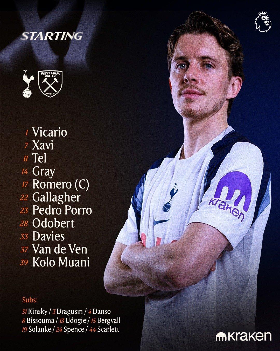 今日首发 🇮🇹 维卡里奥🇪🇸 波罗🇦🇷 罗梅罗（C）🇳🇱 范德文