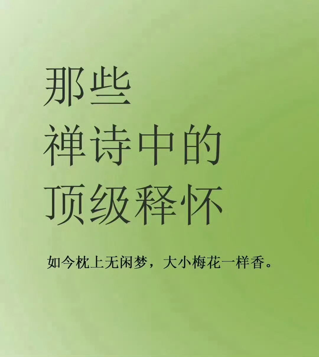 “如今枕上无闲梦，大小梅花一样香”那些禅诗中的顶级释怀 