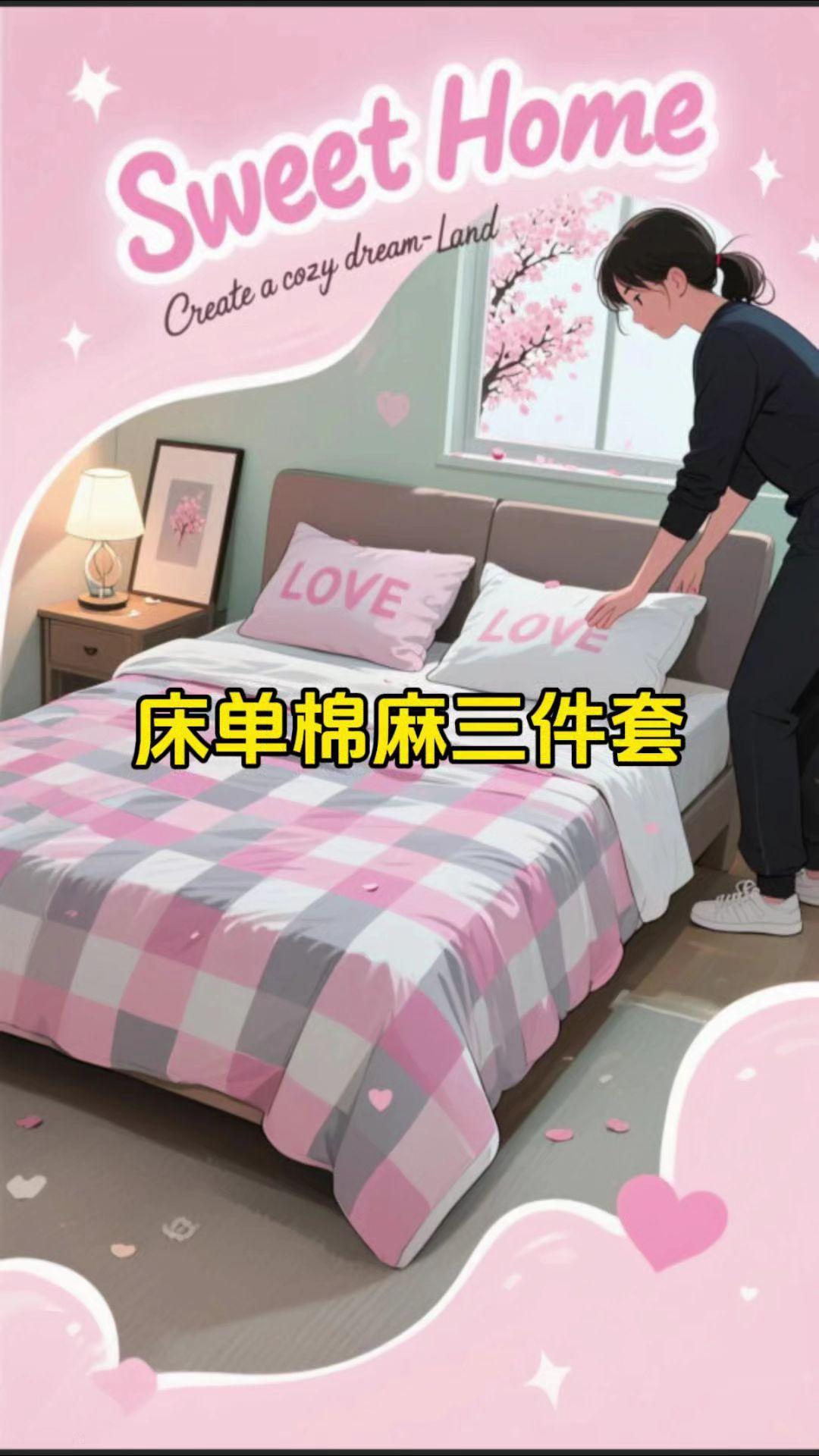 这是我买的第三套老粗布床单了，铺在床上太好看了，平整又抓床