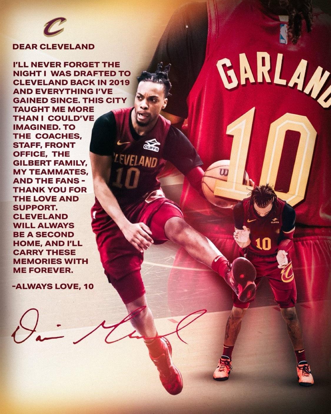 哈登的交易应该是要官宣了加兰刚刚发推告别克林夫兰 亲爱的克利夫兰我永远不会忘记2