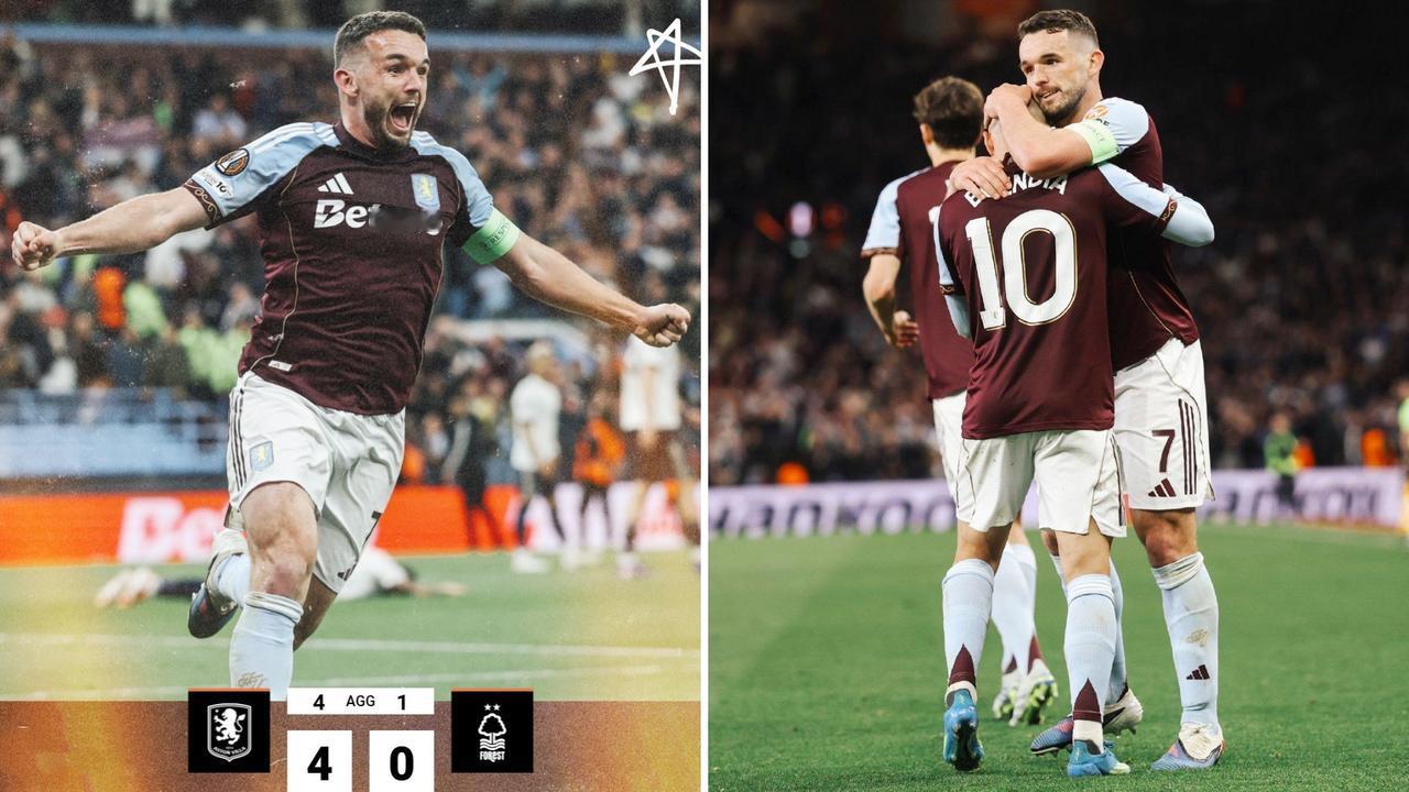 欧联杯：阿斯顿维拉主场4-0总比分4-1淘汰诺丁汉森林，晋级欧联决赛。
沃特金斯