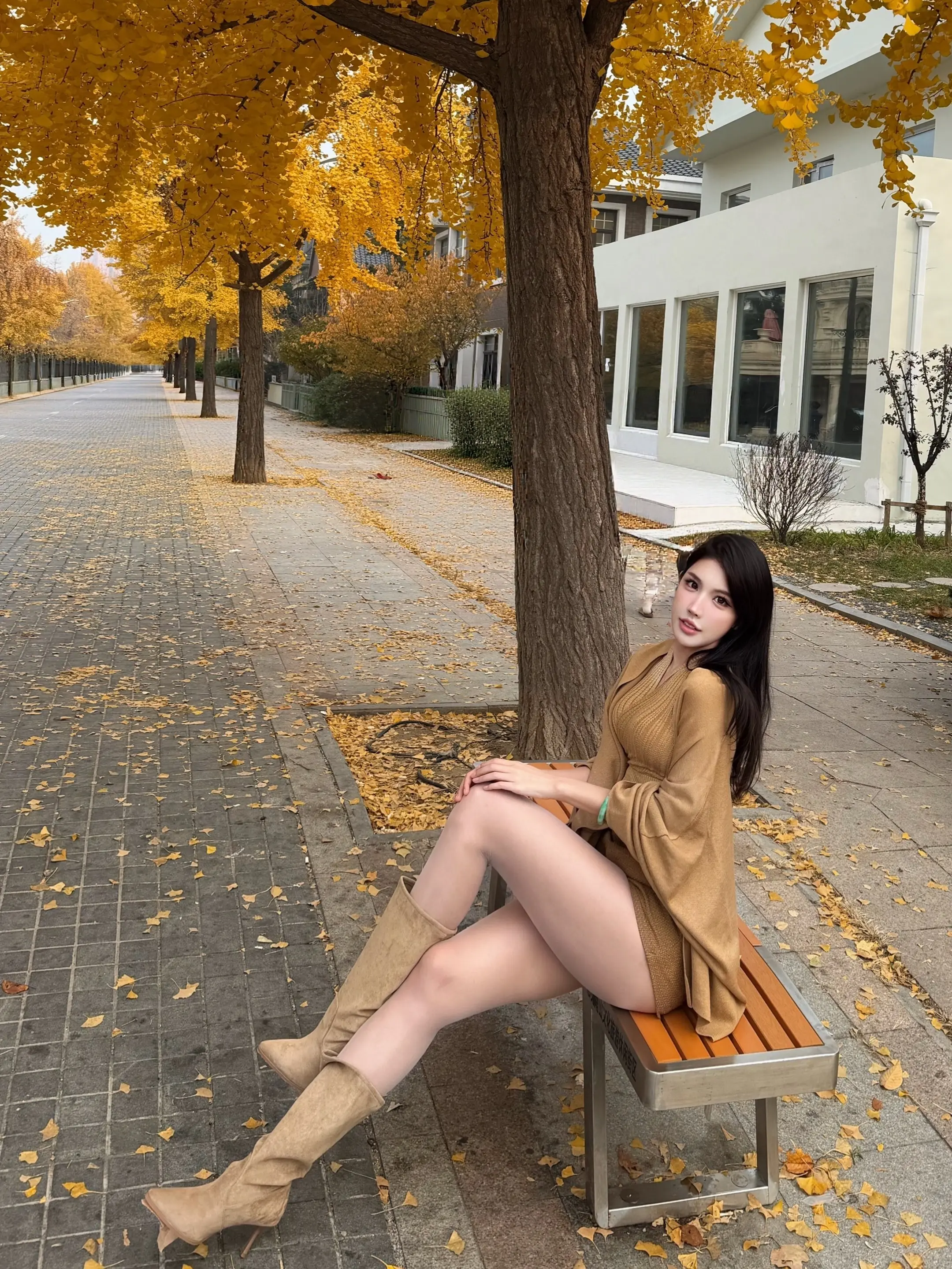 赶上了银杏叶最后的绽放、落地金黄！🍂