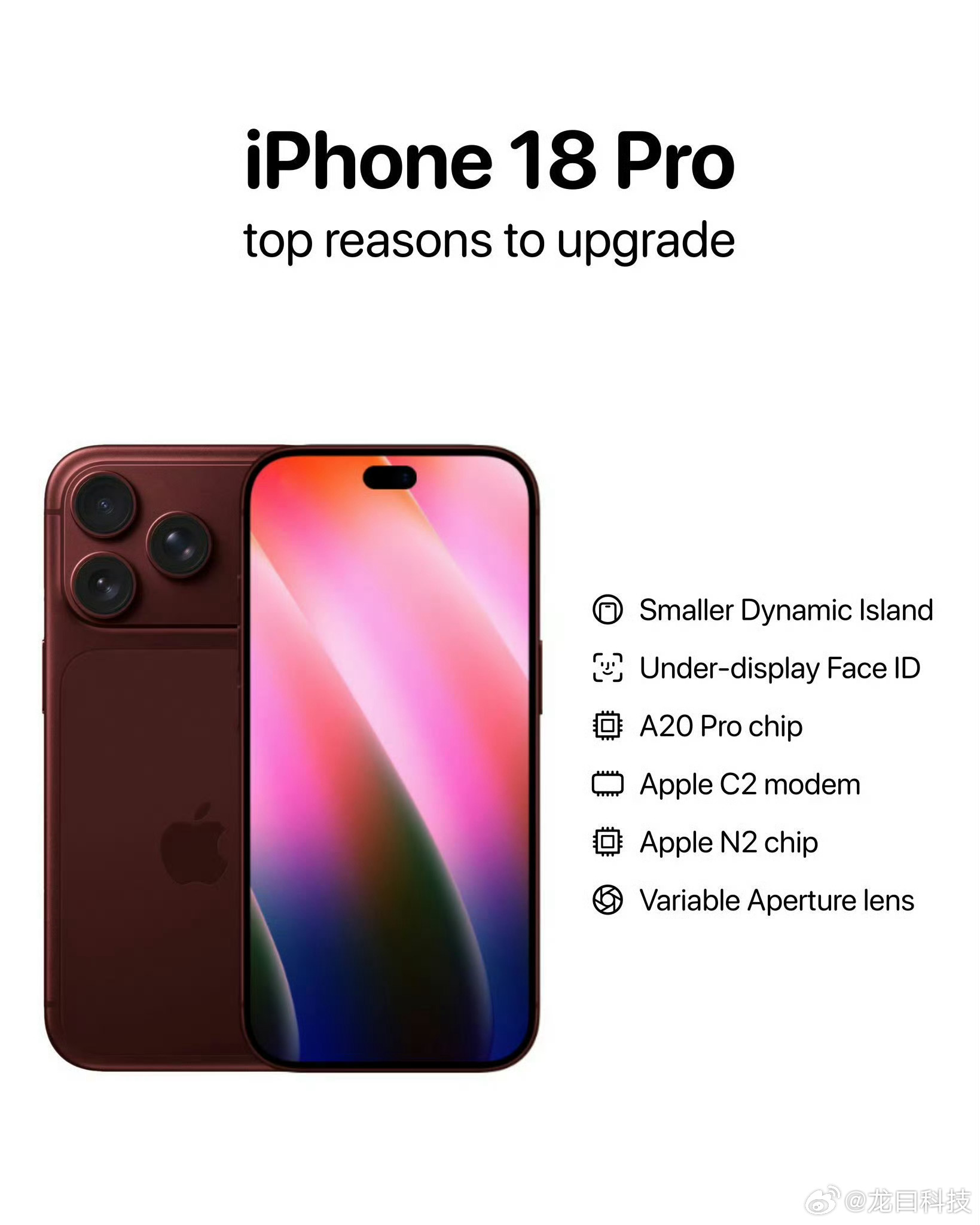iPhone18Pro配色前瞻今年iPhone 18 Pro的配色方案基本定了：