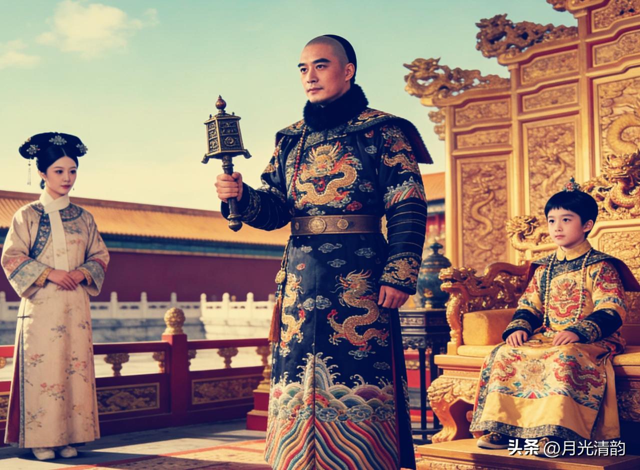 1643年皇太极突然去世，多尔衮和皇太极的长子豪格争皇位，两边都有兵权，差点打起