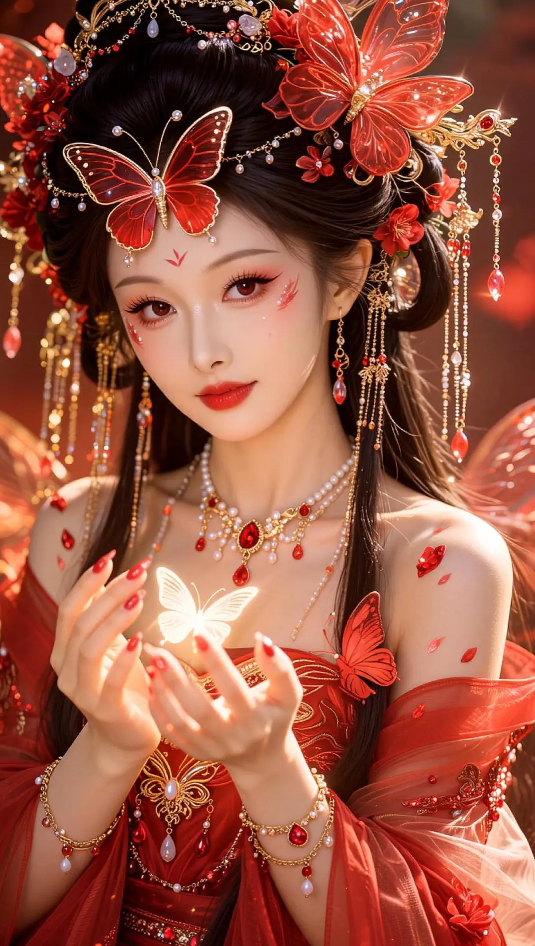 AI妖魅逆光写真 古风次元融合 灵珠引莲心cos ai蝶仙降世 古风的...