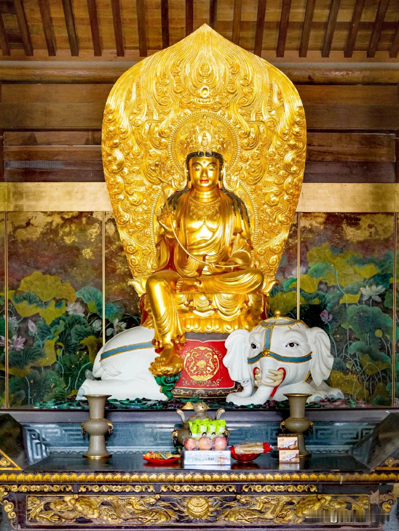 少林寺普贤殿｜六牙白象，大行普贤菩萨
来到少林寺普贤殿，一睹大行菩萨的庄严法相。