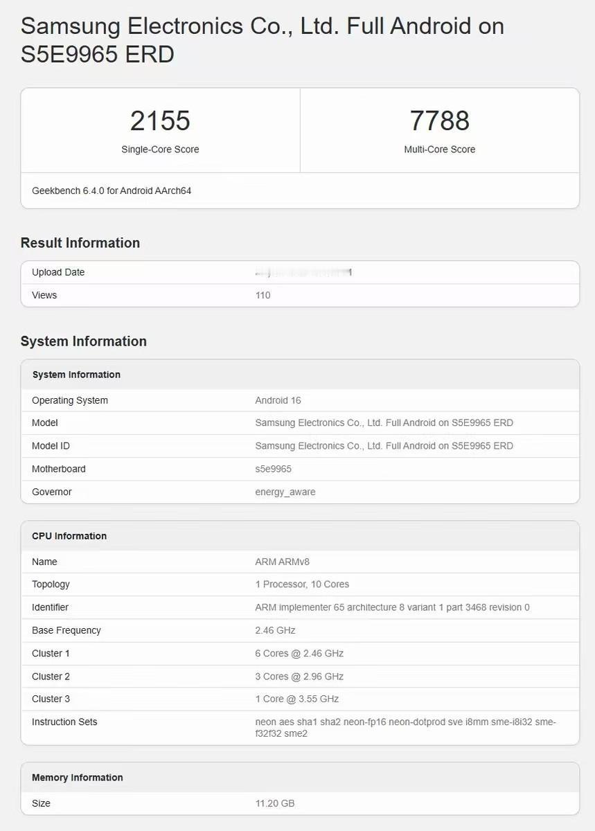 三星在旗舰处理器又将带来王炸，三星 Exynos 2600芯片在某平台曝光。
