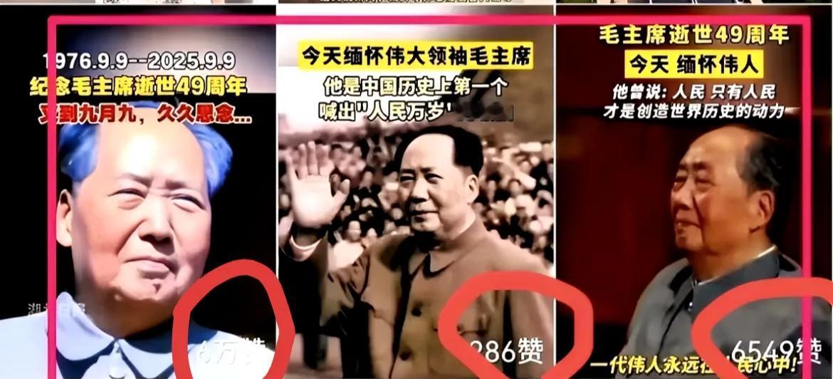 这说明什么？湖北日报昨天发了三条毛爷爷的视频，一夜之间，这三条视频点赞已达1.6