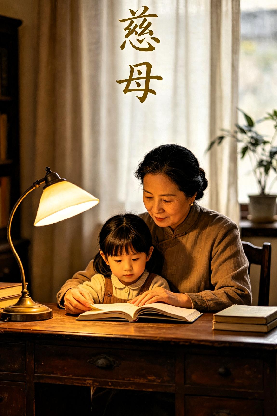 《  慈   母  》

 
半生劳碌守庭堂，鬓染霜华未肯忘。

晓起炊羹温冷暖