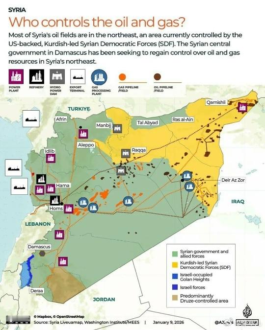 叙利亚的库尔德人部队正在失去对石油和天然气地区的控制,并在美国拒绝支持他们的背景