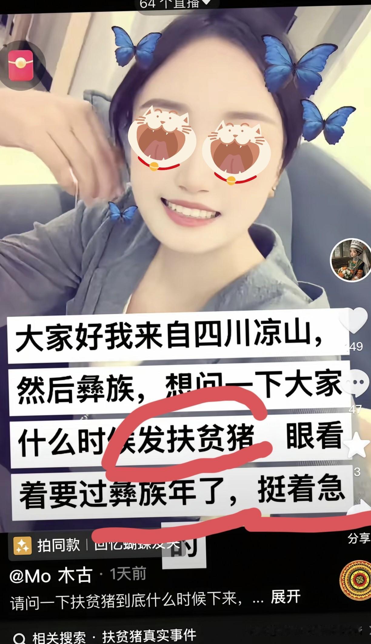 彝族女博主一句
“等着扶贫猪过彝族年”直接炸锅！到底是无心之言还是戳破了某种真相