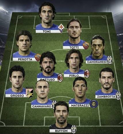 2006年只有一名国际米兰球员入选，而且还是因为内斯塔受伤才入选的。 