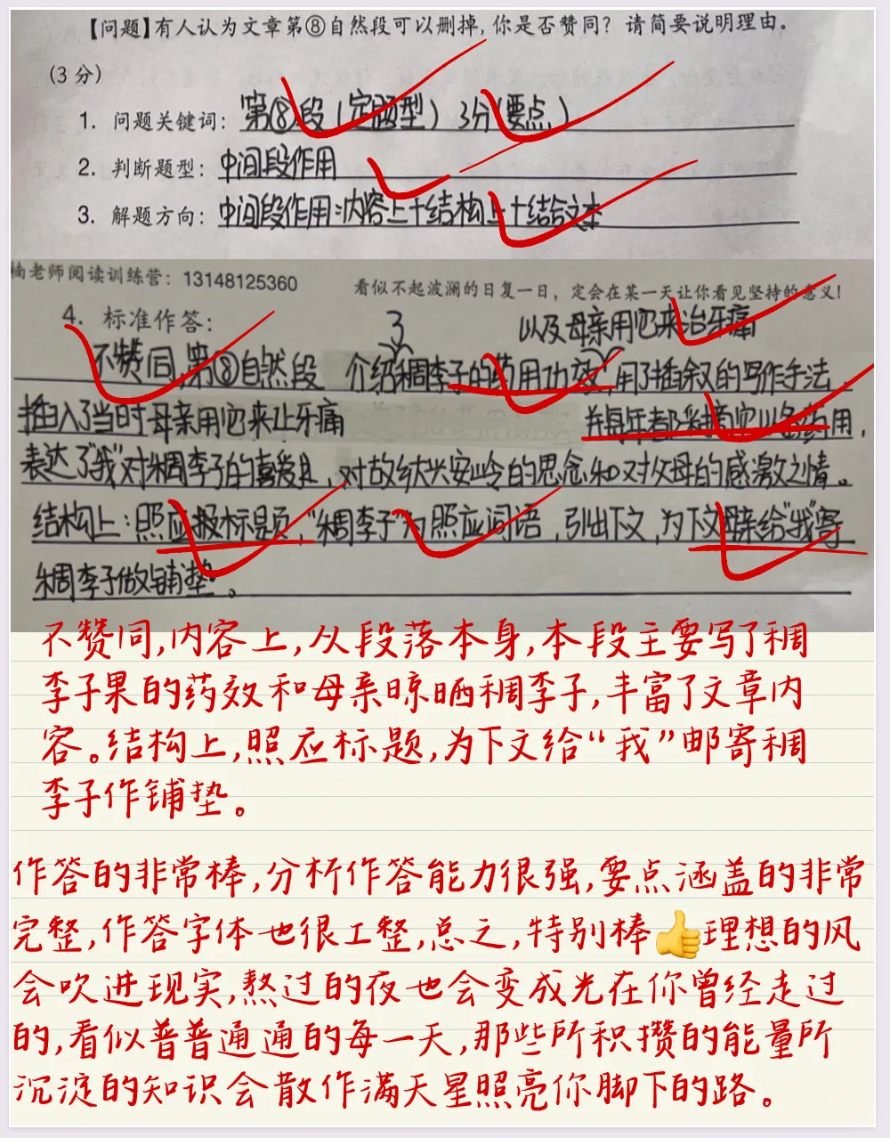 碰到阅读理解，直接默写答案吧🔥