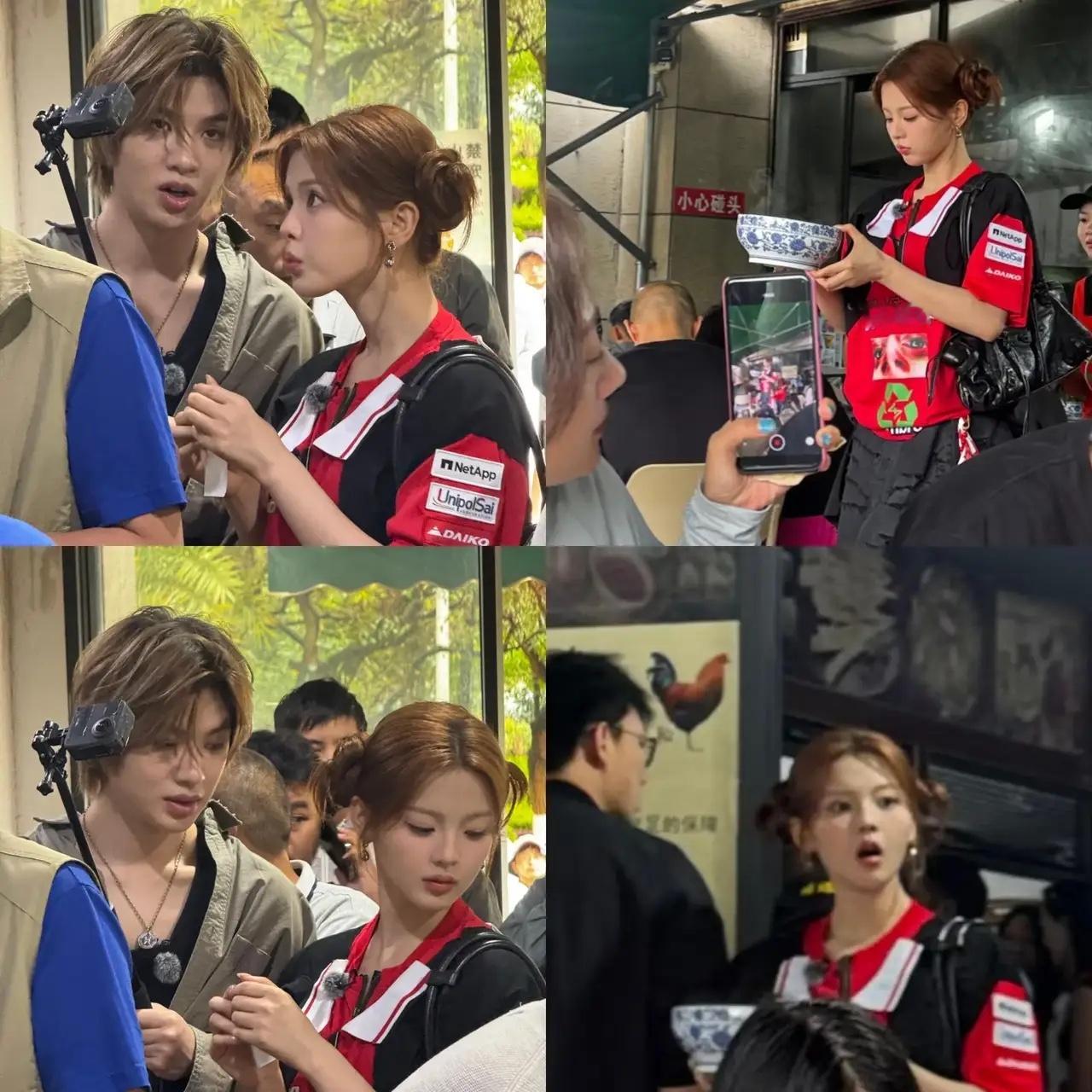 吃米线偶遇杨超越黄明昊！网友透露，没想到在家门口吃米线居然遇到超越妹妹了，本人脸