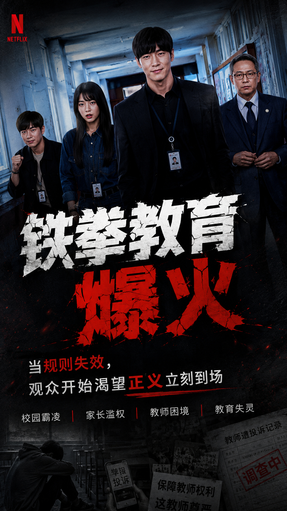 《铁拳教育》爆火背后：为何“以暴制暴”的教育题材引发共鸣近日，韩国电视剧《铁拳教