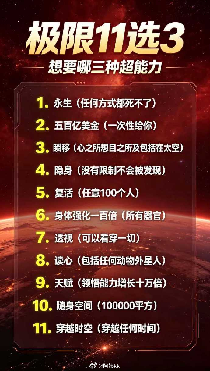 极限11选3，你怎么选？ ​​​