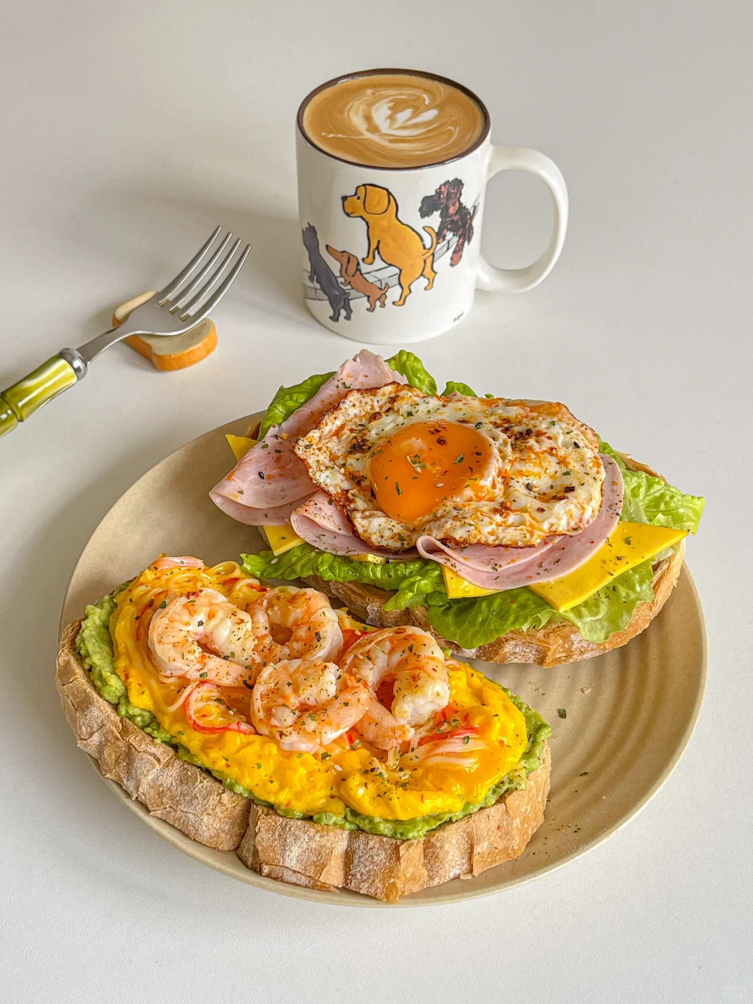 能量brunch🍽️欧包三明治双拼🍳热拿铁☕️