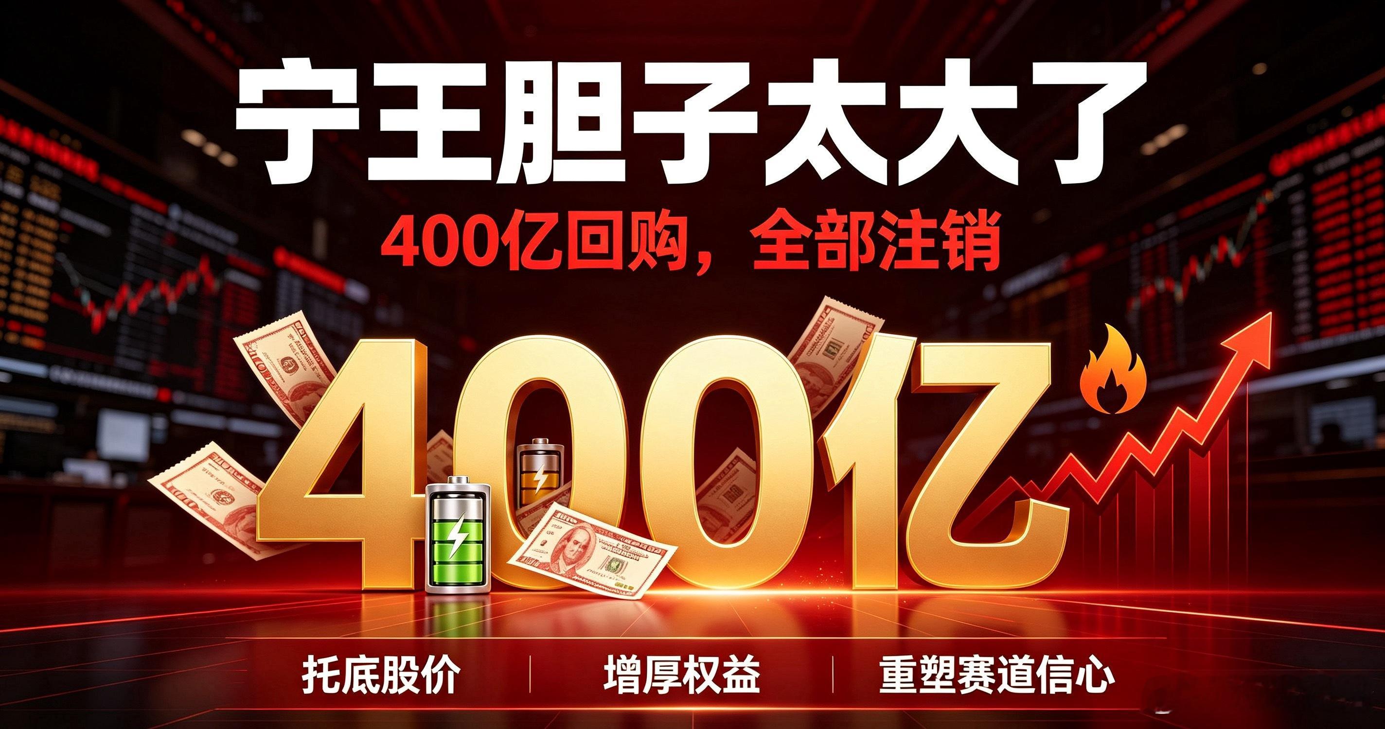 400亿真金白银、宁德时代回购注销，新能源迎来信心拐点！宁德时代发布重大方案，拟