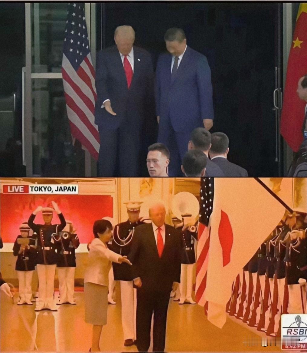 这张对比图，网友们意见有分歧，一边认为是祖国强大了，老川也得敬着我们；一边认为是