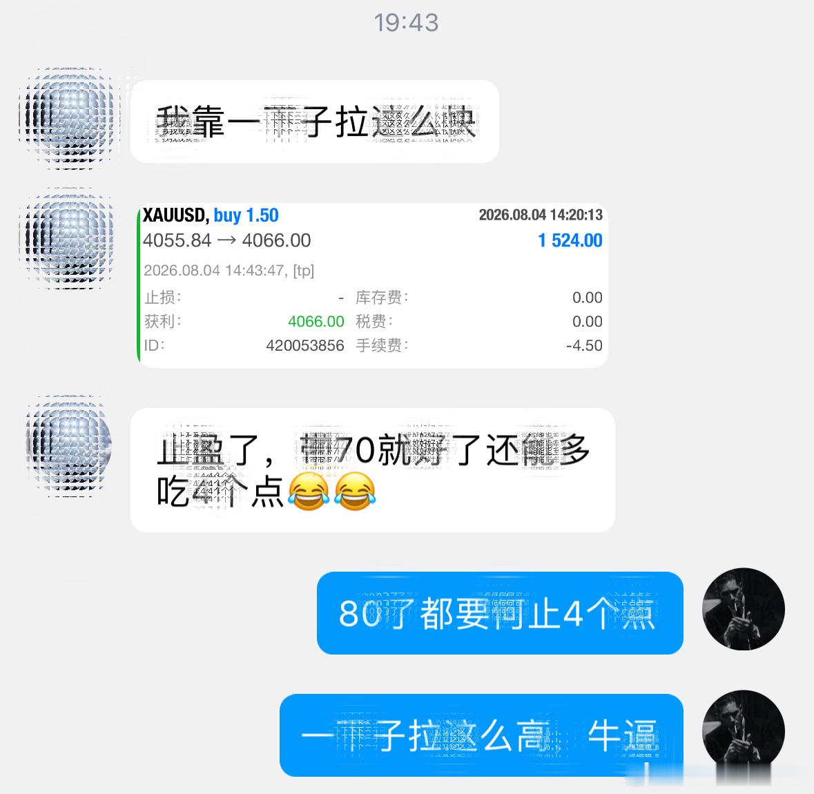 弱水三千只取一瓢，4055多单北上止4066出局，斩获10點短线波段，落袋150