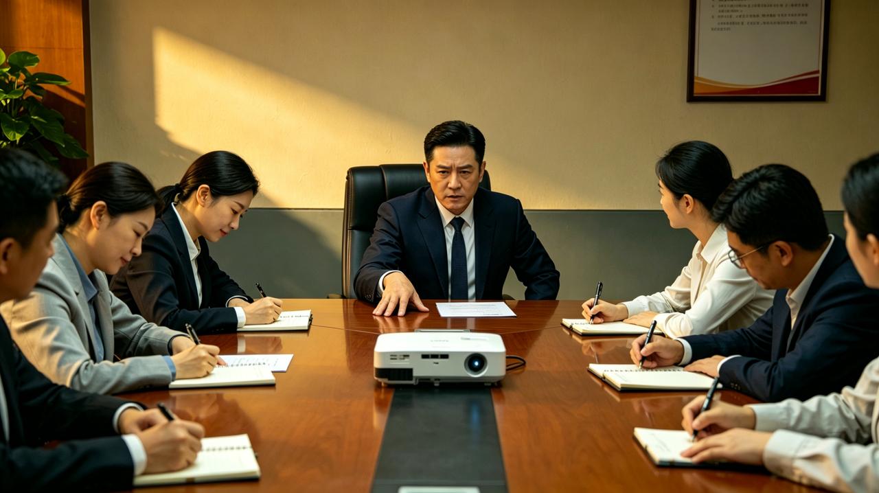 部门开会，领导为了鼓励大家多提意见，拍着桌子说：“谁要是能提出让我眼前一亮的好建