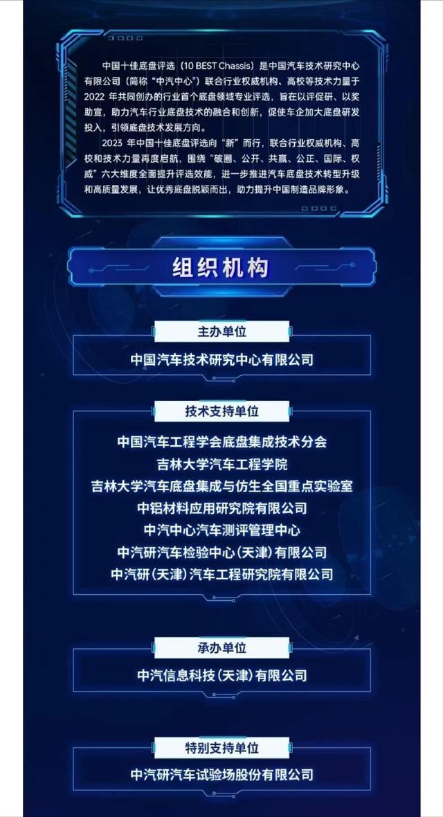 以前和大家说过，底盘是一辆车的基本属性，底子一定要好，开起来才爽。
最近中汽中心