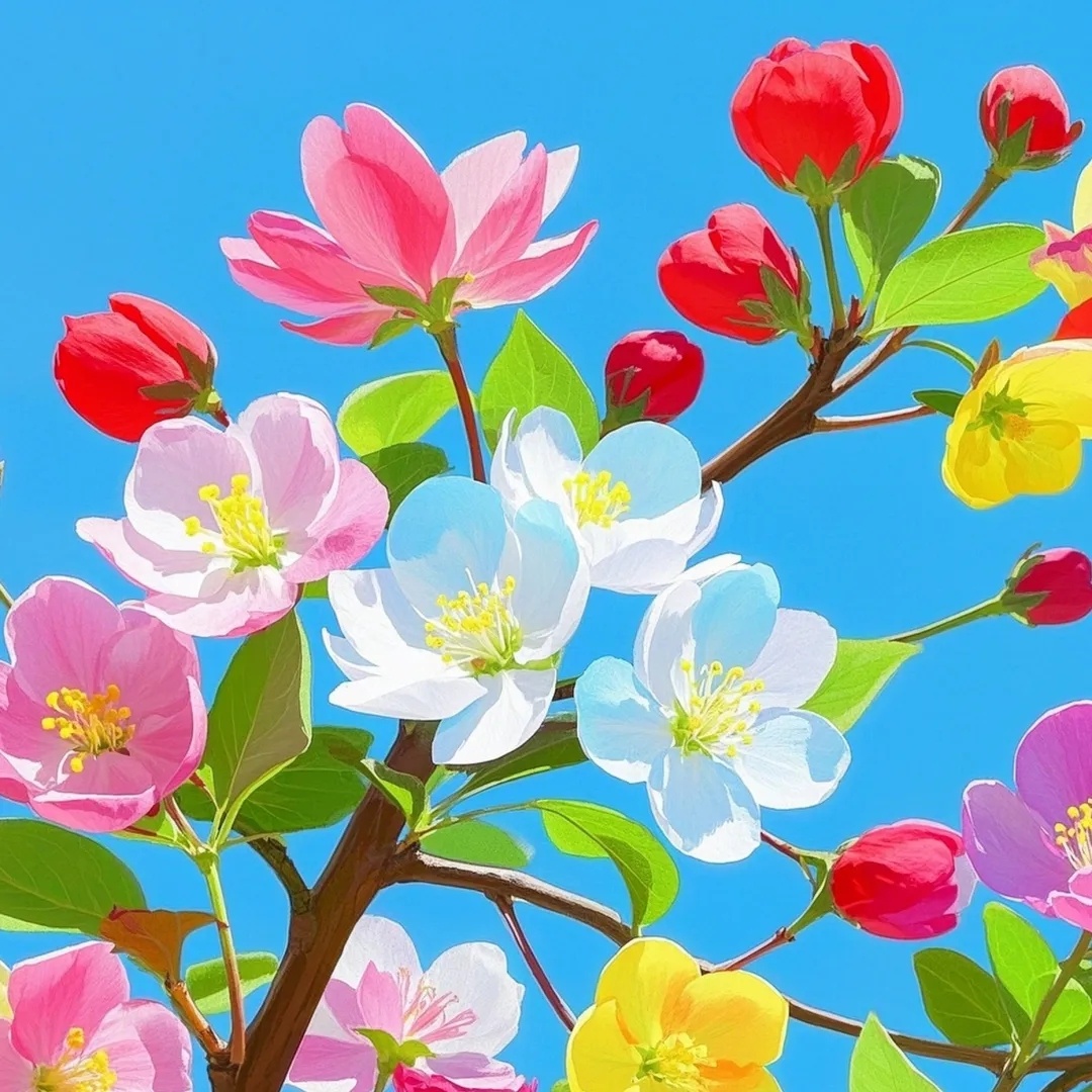海棠绮梦，绽舞蓝天 ​​​