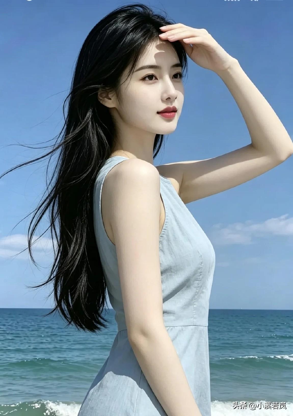 上联：白云朵朵清波映
下联：
嵌联入诗
七绝～看图写话 
文/小溪若岚
白云朵朵