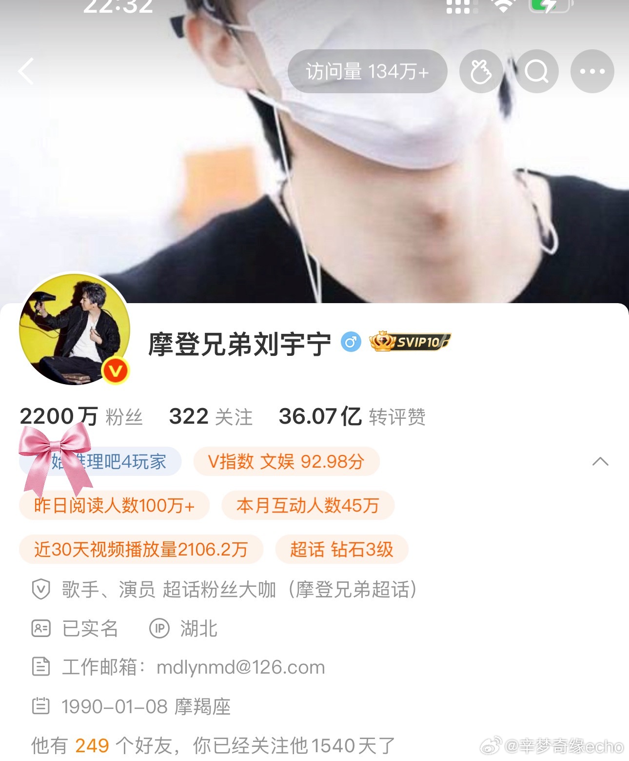 摩登兄弟  哇哦，必须得mark一记！从我21年粉上他那时候差不多1200多万粉