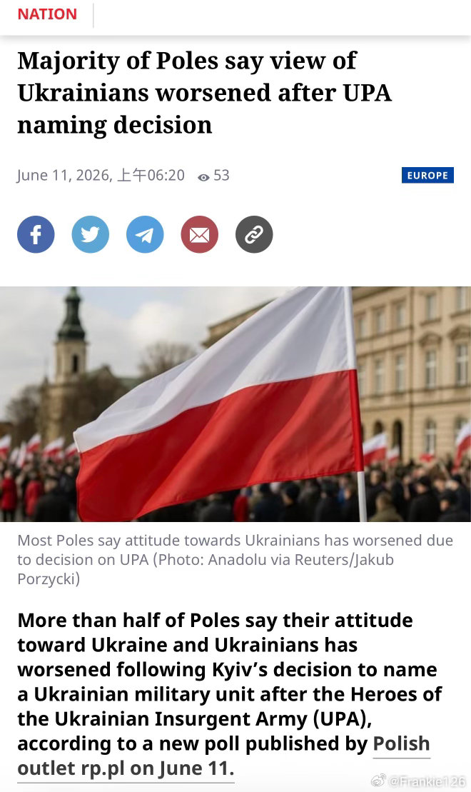 據《Rzeczpospolita》引用 SW Research 民調顯示，在波蘭