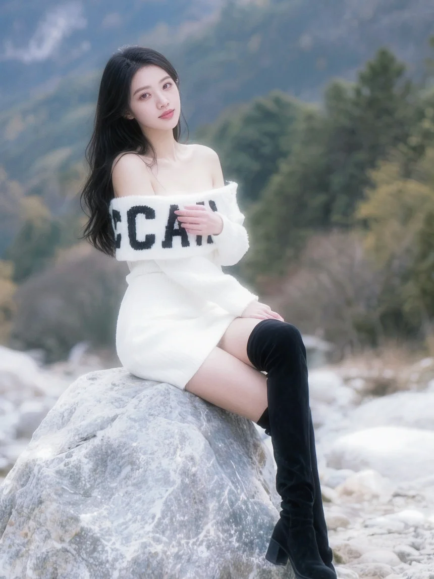 初雪穿搭 御姐 御姐风 雪景穿搭拍照 冬天一起去看冰瀑吧 这个冬天不拍冷