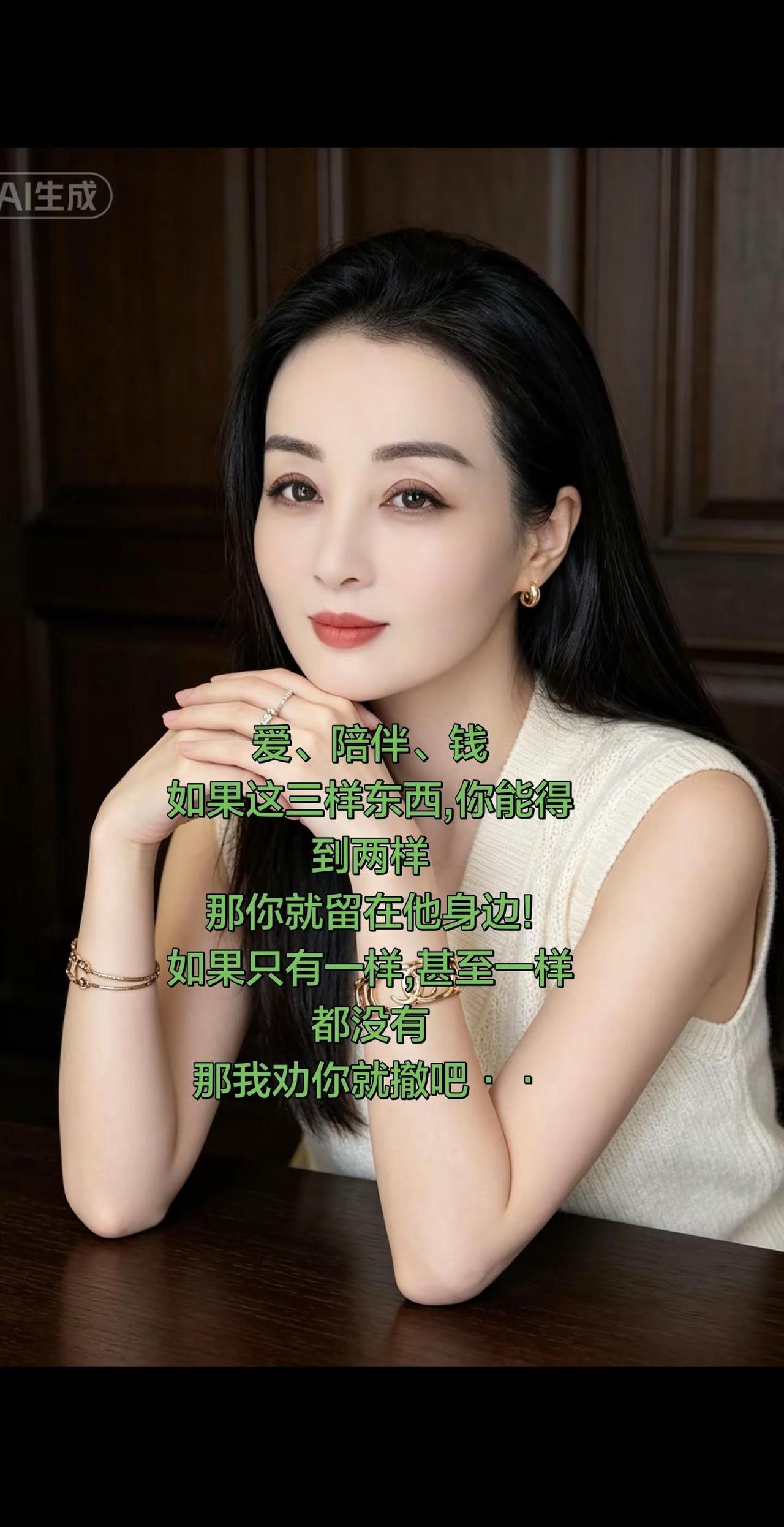 爱、陪伴、钱如果这三样东西,你能得到两样那你就留在他身边!如果只有一样,甚至一样