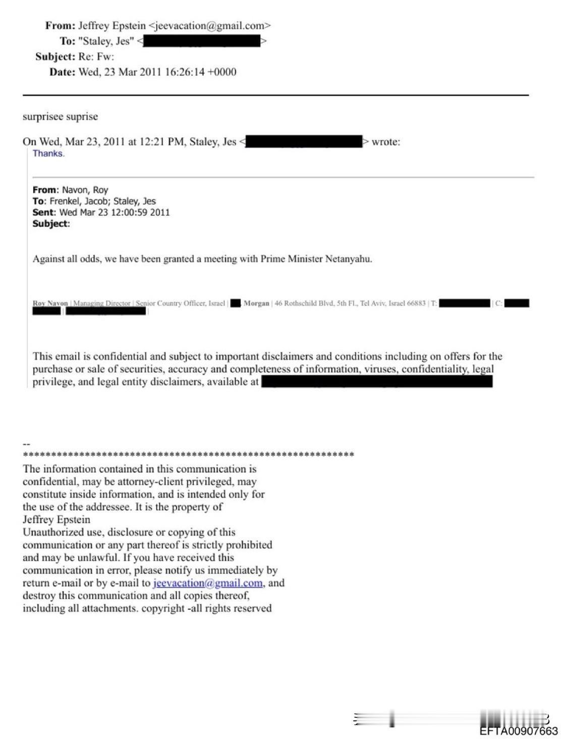 最新消息：
美国司法部新公布的爱泼斯坦档案揭露了杰弗里·爱泼斯坦与以色列总理内塔