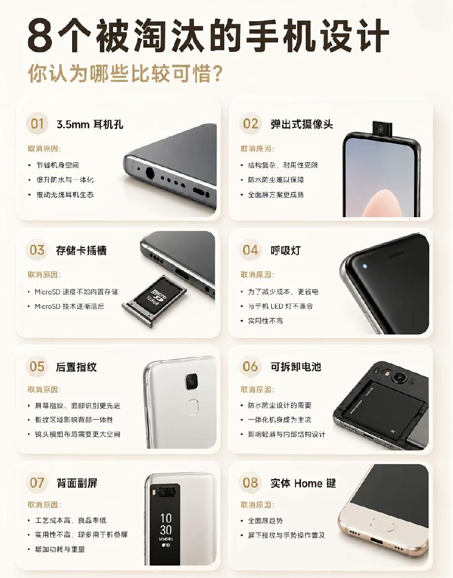 晒图笔记大赛在手机的发展历程里，有8个被淘汰的手机设计，你认为那个是最可惜的？