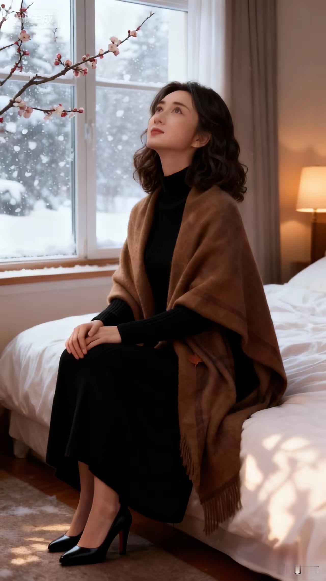 塞鸿秋·雪夜思君
寒枝被雪寒宵寂，
孤灯弄影清光戚。
千山皓素归程窒，
一笺愁绪