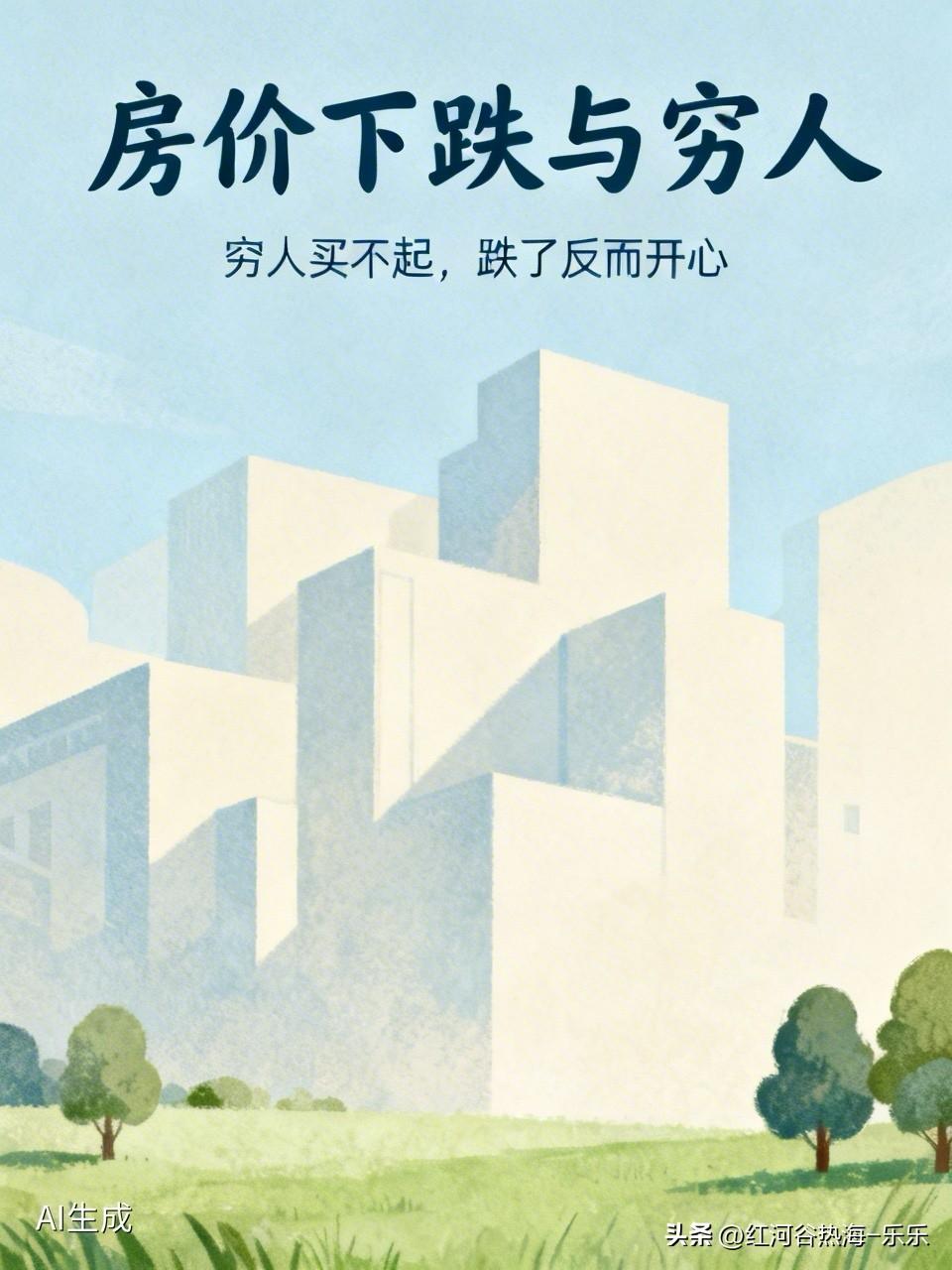 很多人会说，房价下跌，伤害的是穷人。
这个话，就是扯淡的，认知低的人才会相信这个